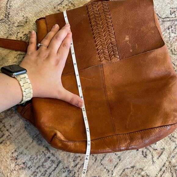 Vilenca Holland ANTHRO Brown Leather Flap Backpack with Laptop Compartment GUC - Picture 13 of 15